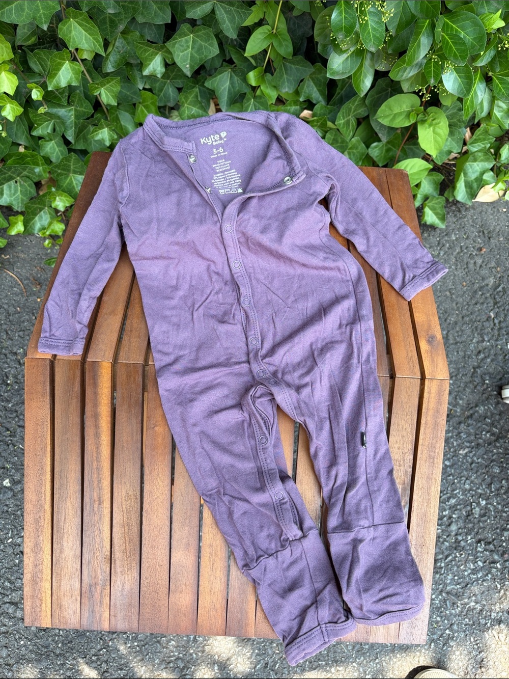 Kyte BABY 3-6 Purple Long-Sleeve Footed One-Piece